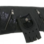 Alexander McQueen Faithful Glove Clutch black leather