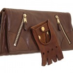 Alexander McQueen Faithful Glove Clutch brown leather