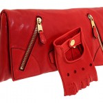 Alexander McQueen Faithful Glove Clutch red leather